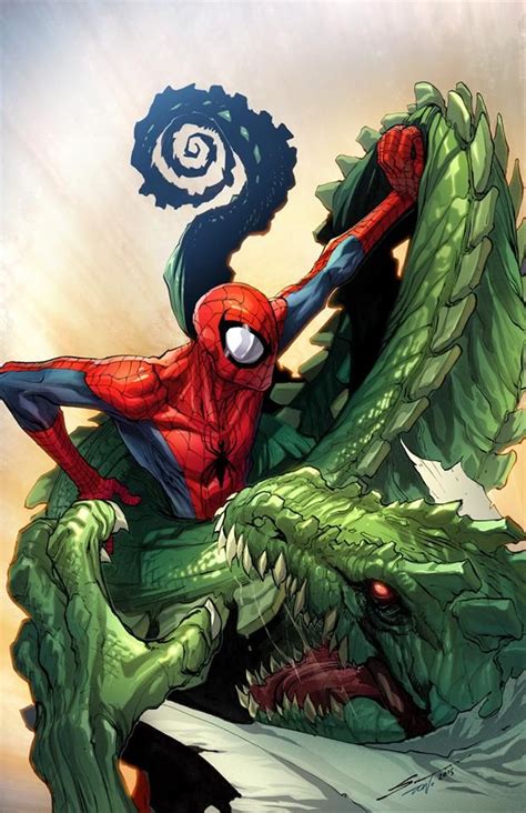 Spiderman Vs Lizard Colored Marvel Spiderman Marvel Art Marvel Comics