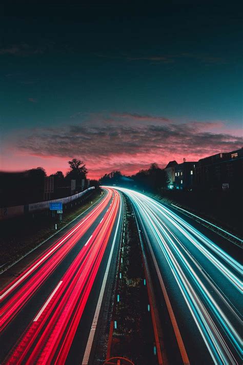 Highway Timelapse Photography Of Vehicles At Night Freeway Image Free Photo