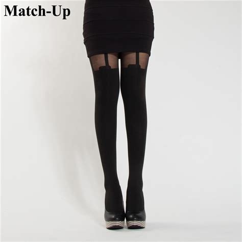 match up 2014 spring and summer spaghetti strap patchwork hosiery pantyhose stockings sexy high