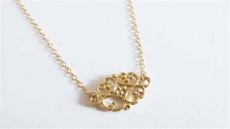 Gold Filligree Necklace 14kt Gold Filled Necklace T For Her On Luulla