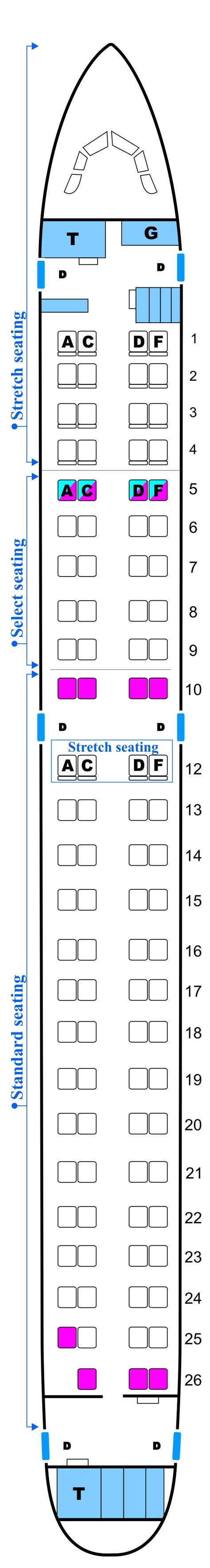 Seat Map Midwest Airlines Embraer E190 Config A Seatmaestro