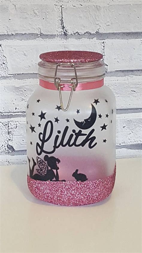 Large Personalised Fairy Night Light Jar Personalised Fairy Etsy Uk