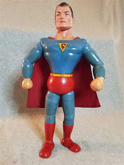 1939 1940 Vintage Ideal Superman Compo Composition Wood Jointed Doll