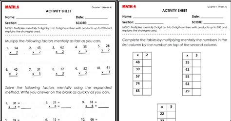 MATH 4 Q1 Week 4 MELC Based LEARNING ACTIVITY SHEETS DepEd Click