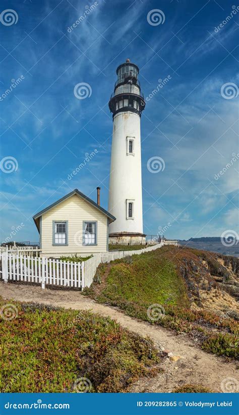 Pigeon Point Lighthouse Pacific Coast Landmark California Usa Stock