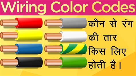 There are many electrical wiring identification standards and most of them rely on color codes. Electrical wiring color code in India Hindi-AC and DC voltage wire color code ! - YouTube