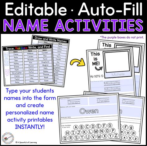 Editable Name Printables And Activities Set 4