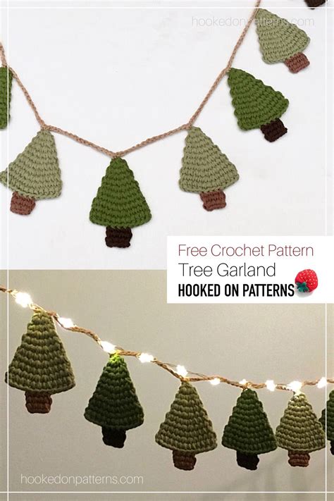 Free Crochet Christmas Tree Garland Pattern Christmas Crochet