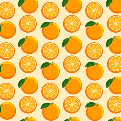 Premium Vector Orange Fruit Background Pattern