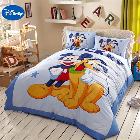 Blue Disney Cartoon Mickey Mouse Goofy Bedding Sets For Childrens