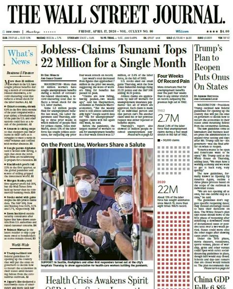 The Wall Street Journal 17042020 Free For Book In 2020 Wall