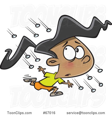Cartoon Girl Running In A Hail Storm 67016 By Ron Leishman