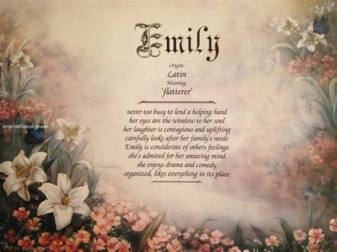 Emily First Name Meaning Art Print Personalized Art 8x10 Name Meaning