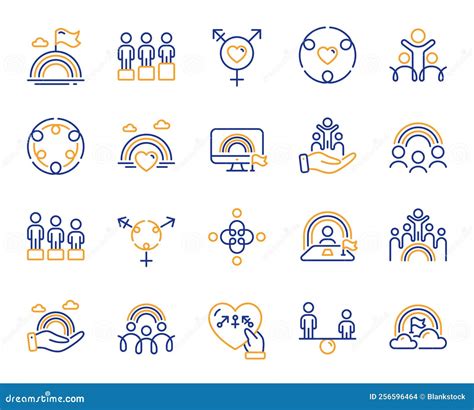 Equality Equity And Diversity Line Icons Lgbt Rights Equal