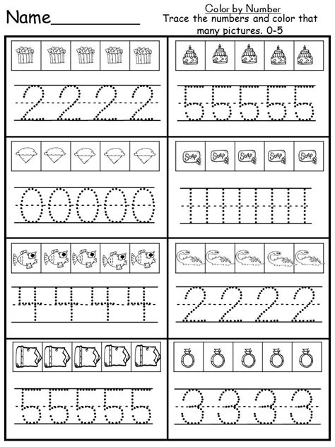 Numbers 0 10 Worksheets Kindergarten