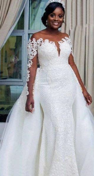 2019 Gorgeous Plus Size Long Sleeve African Mermaid Wedding Dresses