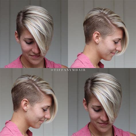 13 Fantastic Half Shaved Hairstyle Back View Woman