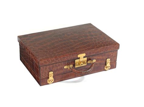 Bonhams An Early 20th Century Brown Crocodile Leather Travelling Case