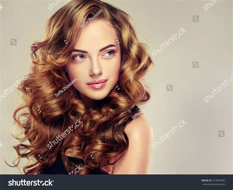 Beautiful Girl Long Wavy Hair Brunette Stock Photo 347687996 Shutterstock