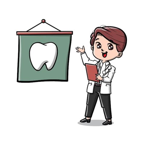 premium vector cute dentist cartoon