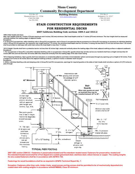 Standards to follow include slip resistance, height of handrails above the ground, and total length beyond the ramp. Ontario Building Code Deck Railing Spacing