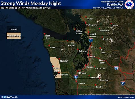 Nws Seattle On Twitter Strong Winds Will Develop Along The Central Wa