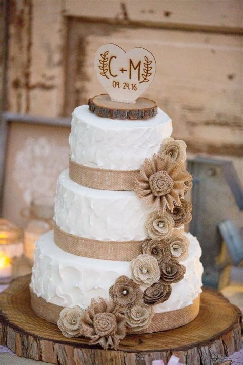 Rustic Wedding Cake Rustic Wedding Burlap Cake Cake