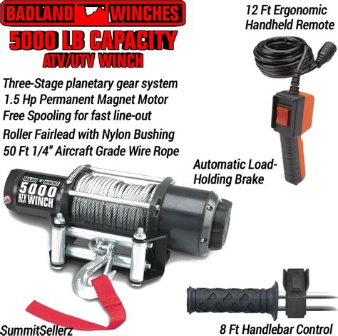 5000 Lb Atvutility Electric Winch With Automatic Load Holding Brake