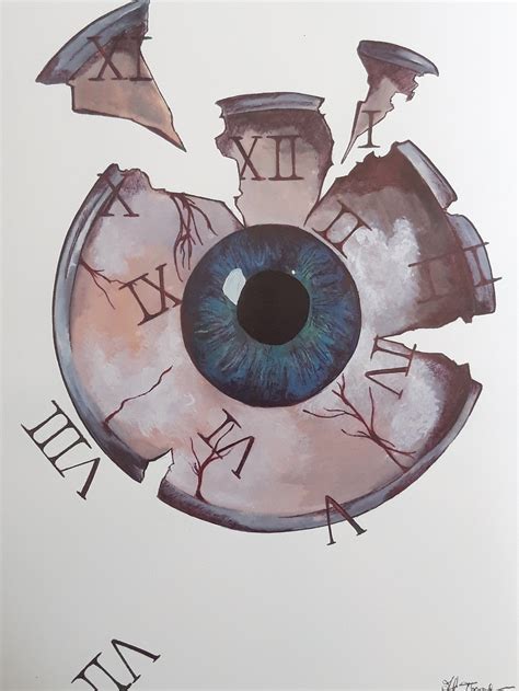 Surrealist Watercolour Eye Surrealist Clock A4 Art Print Etsy
