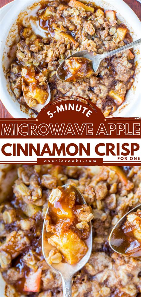 5 Minute Microwave Apple Crisp For One Averie Cooks