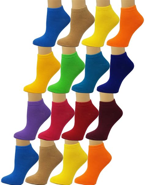 Debra Weitzner Womens Low Cut Ankle Socks No Show Colorful Pattern Fun Socks 16 Pair