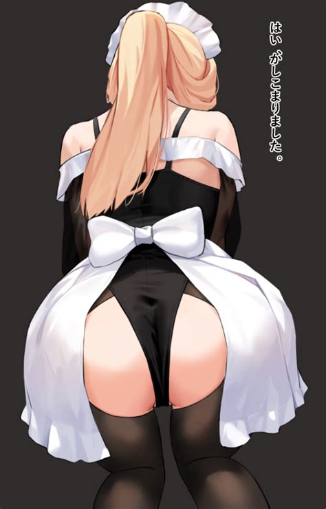 anti 0324 original translation request 1girl apron ass bare shoulders black background