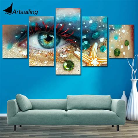 Artsailing Hd Print Painting Hairdressing Salon Pictures Eyes 5 Piece