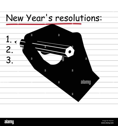 Handwriting New Years Resolution List Vector Stock Vector Image And Art