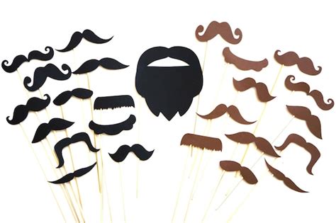 Photo Booth Props Mustaches And Beard On A Stick 25 Piece Etsy