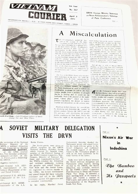 North Vietnamese Hanoi Propaganda Newspaper In English April 3 1972