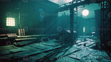 Night Scene Of An Abandoned Factory 6679694 Stock Photo At Vecteezy