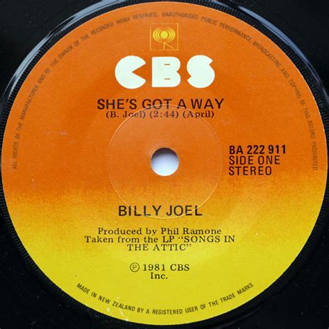 Billy Joel Shes Got A Way 1982 Vinyl Discogs