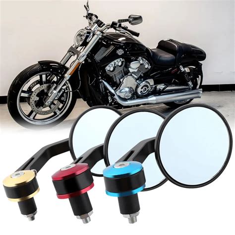 1 Pair Universal 7 8 Motorcycle Round Handlebar Bar End Rear View Mirrors Motorcycle Scooter
