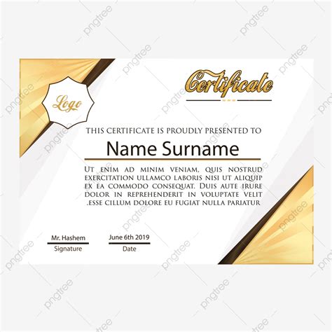Golden Certificate Template Template Download On Pngtree