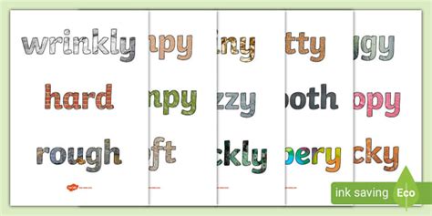Different Texture Words For Children Teacher Made Twinkl