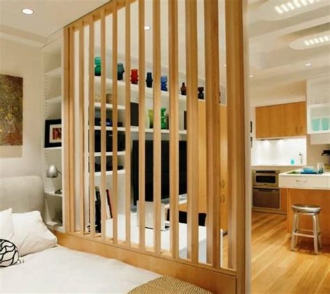 Remarkable Wooden Wall Partition Of Creative And Inexpensive Room