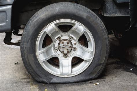 Damaged Flat Tire Stock Photo Image Of Truck Deflation 70005178