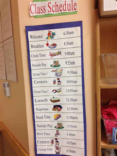 Printable Daily Schedule For Preschool Classroom With