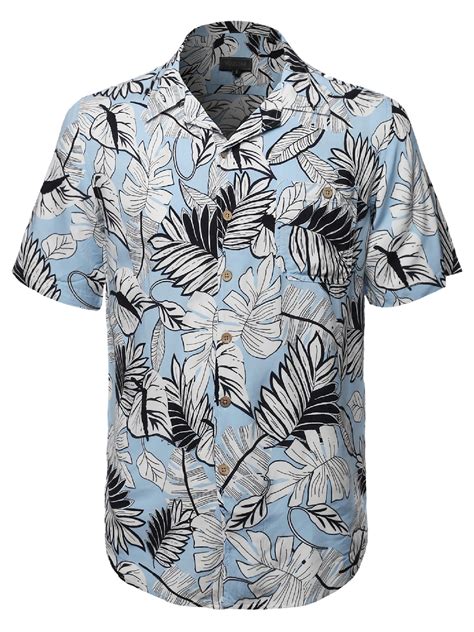 Fashionoutfit Men S Tropical Hawaiian Print Button Down Short Sleeves