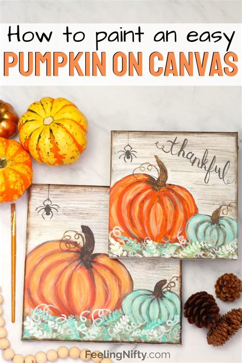 How To Paint A Pumpkin On Canvas Easy Beginner Fall Painting