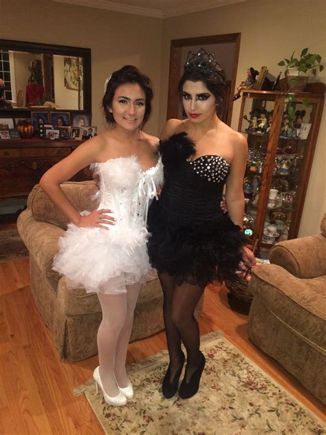 White Swan And Black Swan Couple Halloween Costumes For Adults Disney
