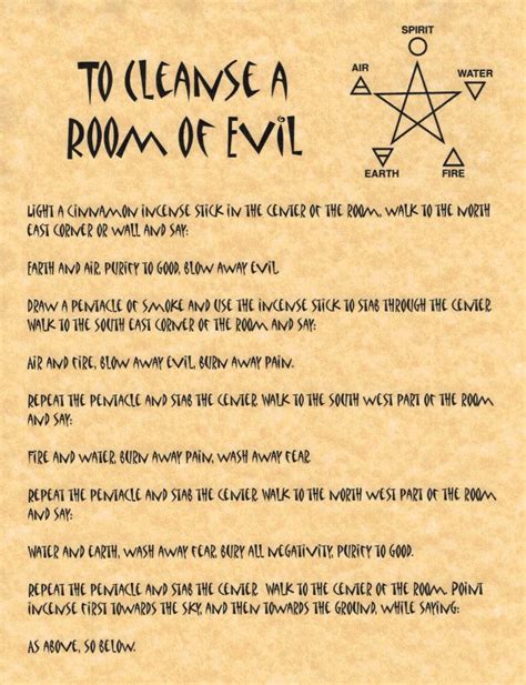To Cleanse A Room Of Evil Book Of Shadows Page Wicca Poster Bos Page