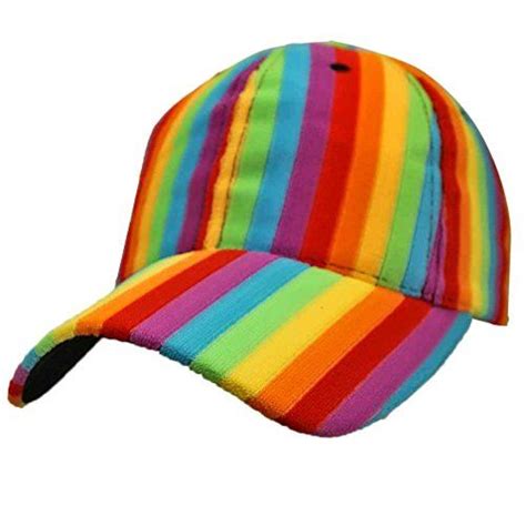 Rainbow Striped Baseball Cap Hat In 2024 Rainbow Stripes Kidcore