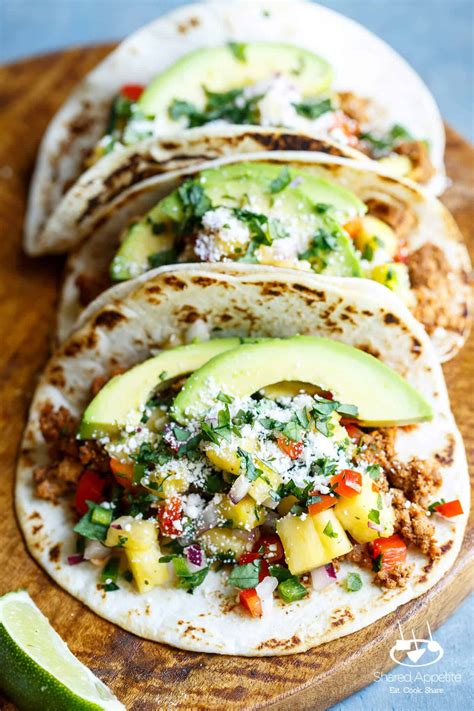 Healthy Turkey Tacos With Pineapple Salsa Shared Appetite